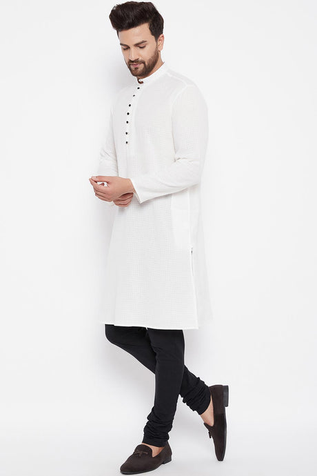 Buy Men's Solid Kurta in White