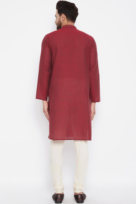 Buy Men's Kurta in Maroon Online