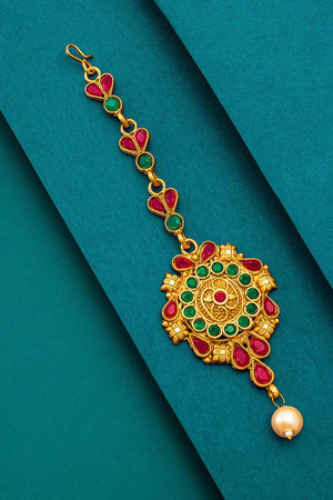 Buy Women's Alloy Maang Tikka in Gold