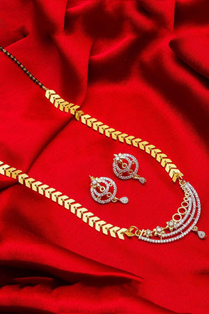 Women's Alloy Mangalsutra Set In Gold And Silver
