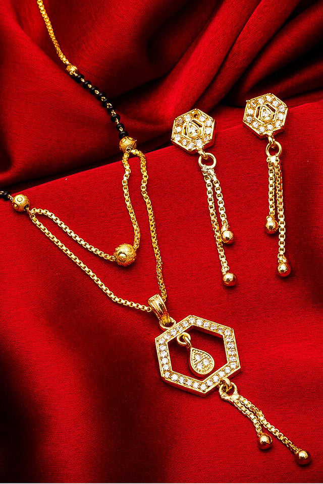 Shop Alloy Mangalsutra  For Women's  Set in Gold and Black At KarmaPlace