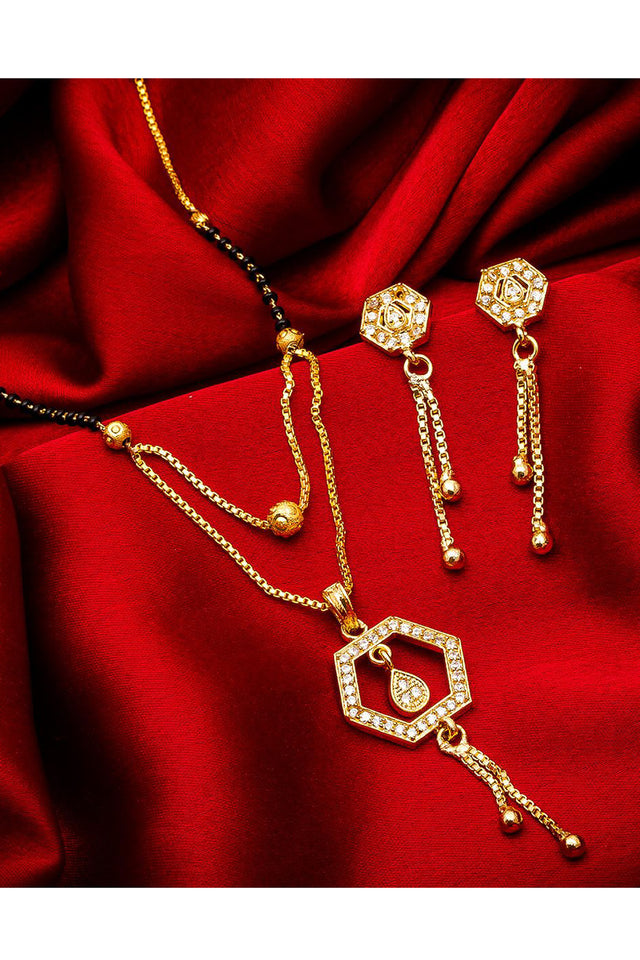  Buy Women's Alloy Mangalsutra Set in Gold and Black Online