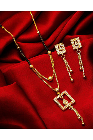 Women's Alloy Mangalsutra Set In Gold And Black