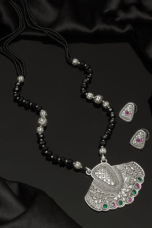 Buy Women's Oxidized Mangalsutra Set in Silver