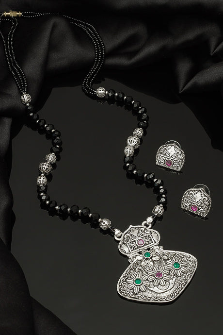 Buy Women's Oxidized Mangalsutra Set in Silver