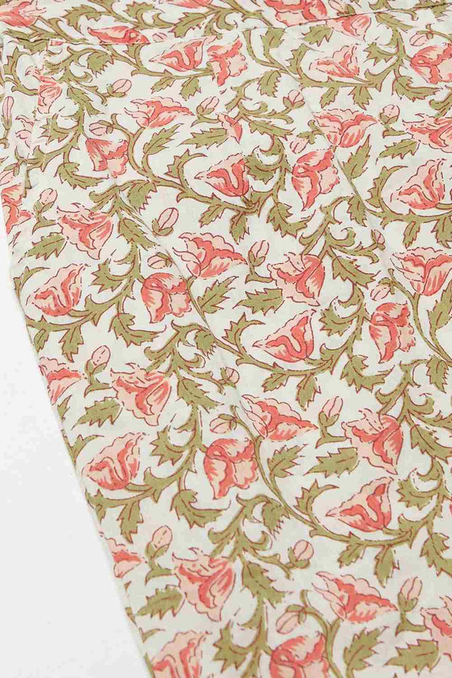 Buy Men's White Silk Blend Floral Printed Men's Kurta Pajama Jacket Set Online