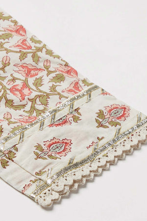 Buy Men's White Silk Blend Floral Printed Men's Kurta Pajama Jacket Set Online