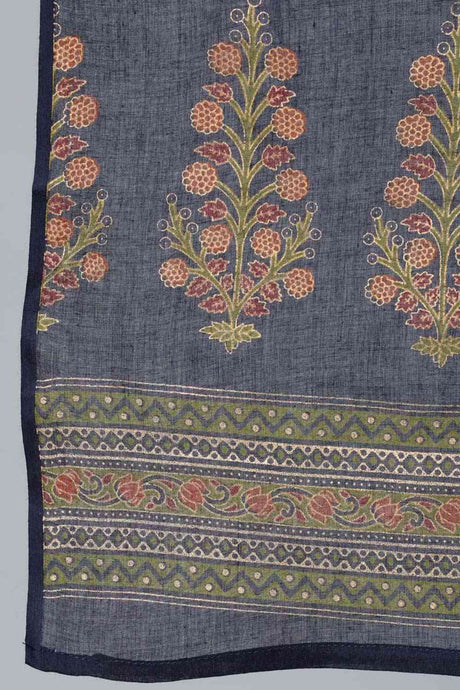 Buy Blue and  Gold Printed traight Palazzo Suit Set Online