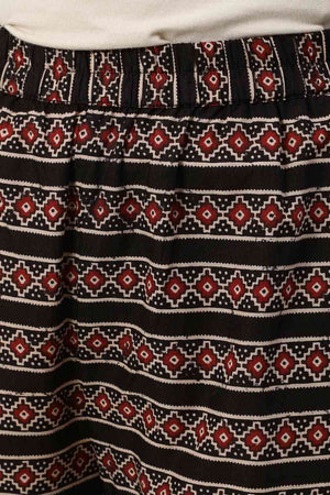 Buy Black Printed Straight Palazzo Suit Set Online - Front