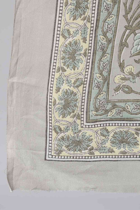 Buy Grey Printed Kurta With Palazzo & Dupatta Online - Side