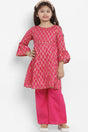 Buy Girl's Fuchsia Printed Kurta With Palazzos Online