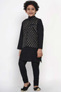 Buy Boy's Black Kurta Pajama Set with Black Waistcoat Set Online