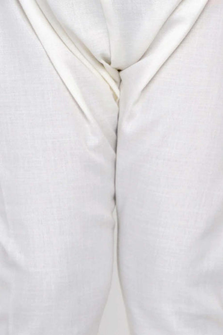 Buy Boy's Blue Laheriya Kurta With Off-White Pajama Set Online - Zoom Out