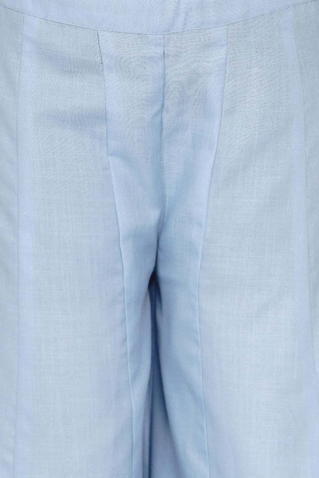 Buy Girl's Blue Printed Regular Kurta With Palazzos Online - Zoom Out