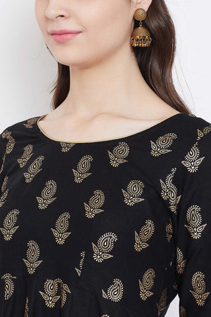 Buy Men's Black Silk Blend Floral Printed Men's Kurta Pajama Jacket Set Online