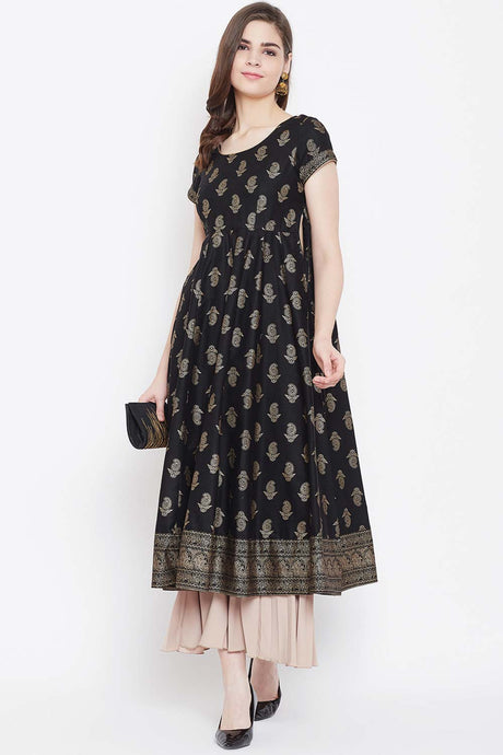 Buy Men's Copper Silk Blend Chevrons Printed Men's Kurta Pajama Jacket Set Online