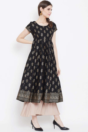 Buy Men's Copper Silk Blend Chevrons Printed Men's Kurta Pajama Jacket Set Online