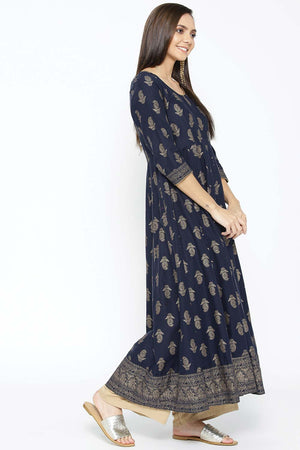 Buy Men's Copper Silk Blend Chevrons Printed Men's Kurta Pajama Jacket Set Online