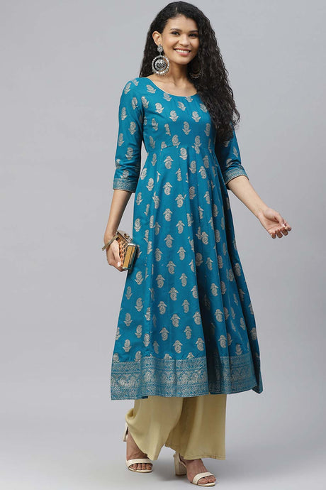 Buy Men's Copper Silk Blend Floral Printed Men's Kurta Pajama Jacket Set Online