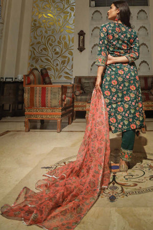 Buy Men's Copper Silk Blend Floral Printed Men's Kurta Pajama Jacket Set Online