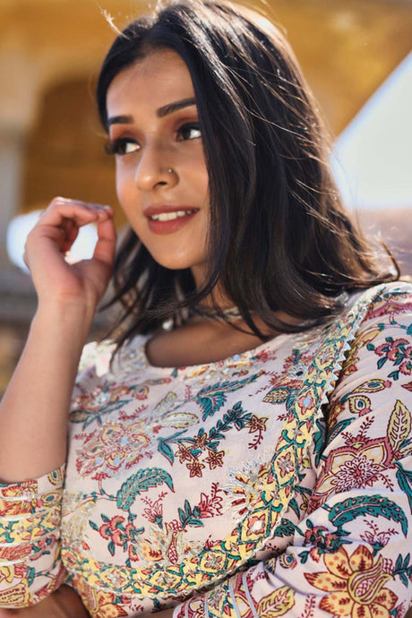 Buy Men's Copper Silk Blend Floral Printed Men's Kurta Pajama Jacket Set Online