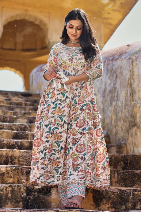 Buy Men's Copper Silk Blend Floral Printed Men's Kurta Pajama Jacket Set Online