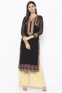 Georgette Straight Kurta Top in Black