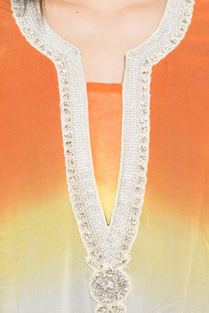 Faux Georgette Straight Kurti Top In White