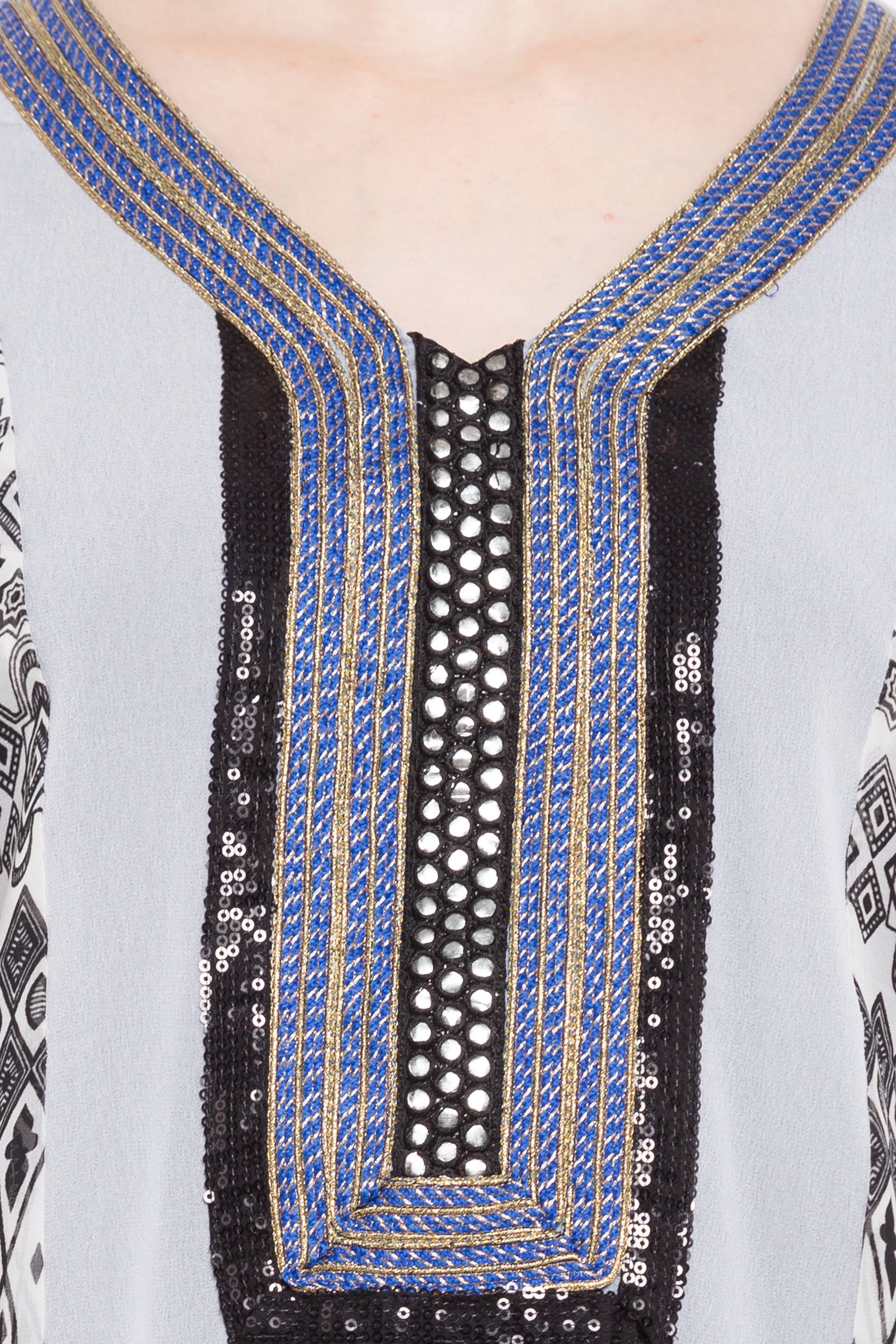 Faux Georgette A-Line Kurti In White