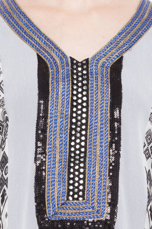 Faux Georgette A-Line Kurti In White