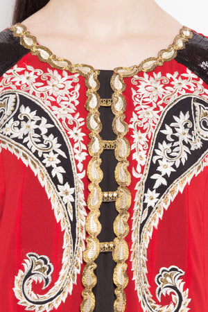 Faux Georgette Anarkali Kurti Top In Red