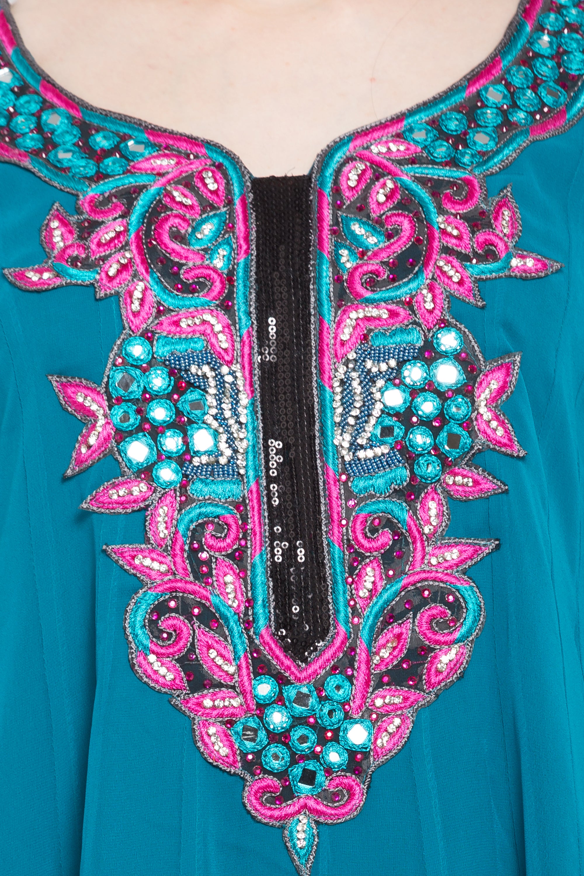 Faux Georgette Anarkali Kurti Top In Blue