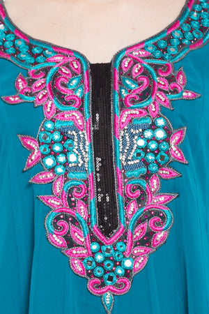 Faux Georgette Anarkali Kurti Top In Blue