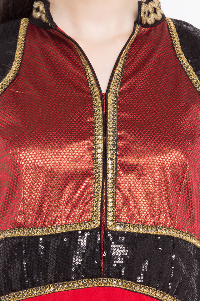 Faux Georgette Anarkali Kurti Top In Red