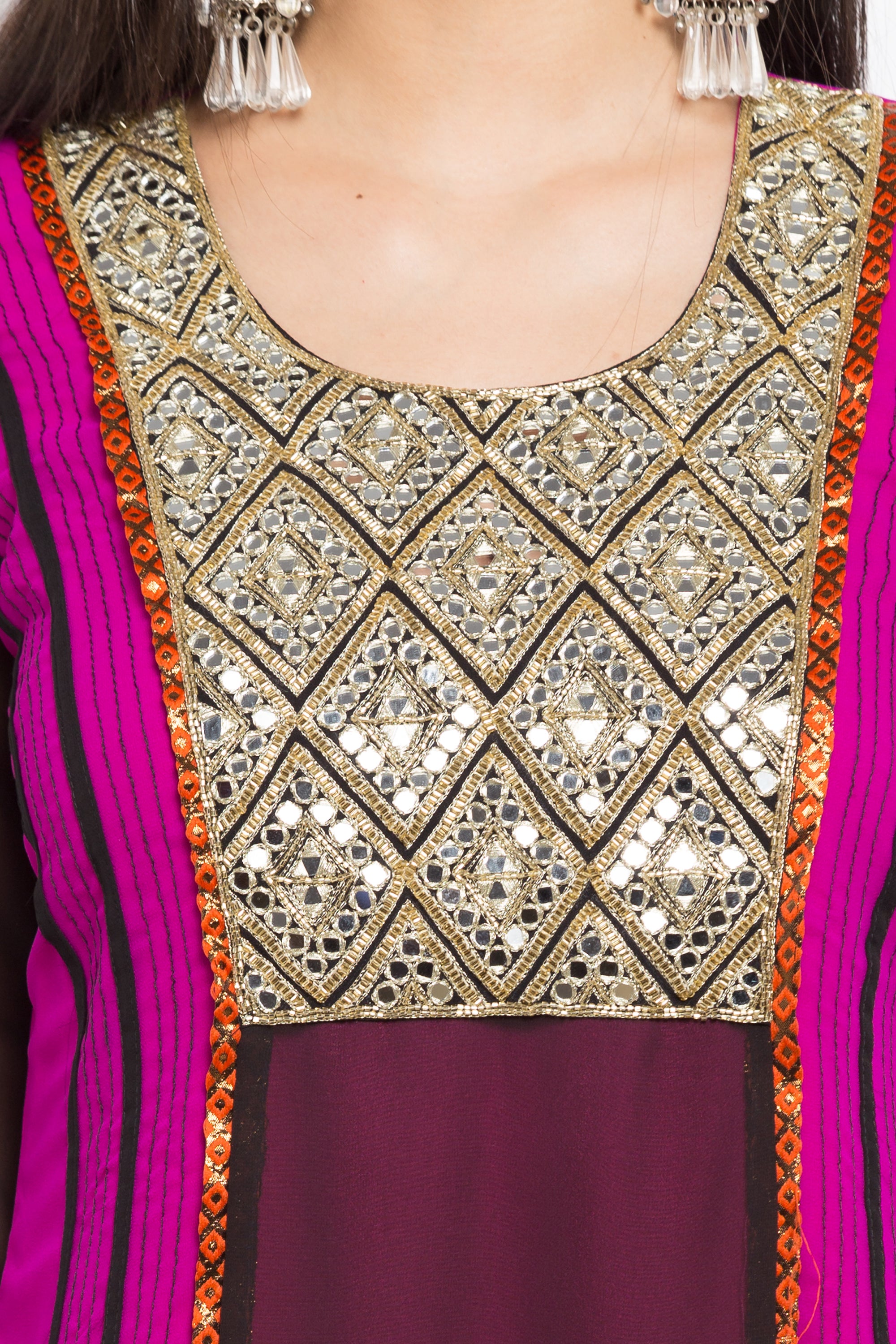 Faux Georgette Straight Kurti Top In Pink