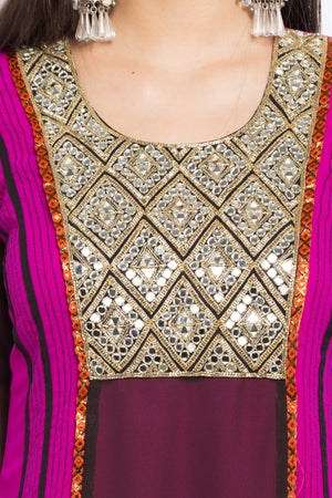 Faux Georgette Straight Kurti Top In Pink