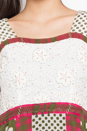 Faux Georgette Anarkali Kurti In Green