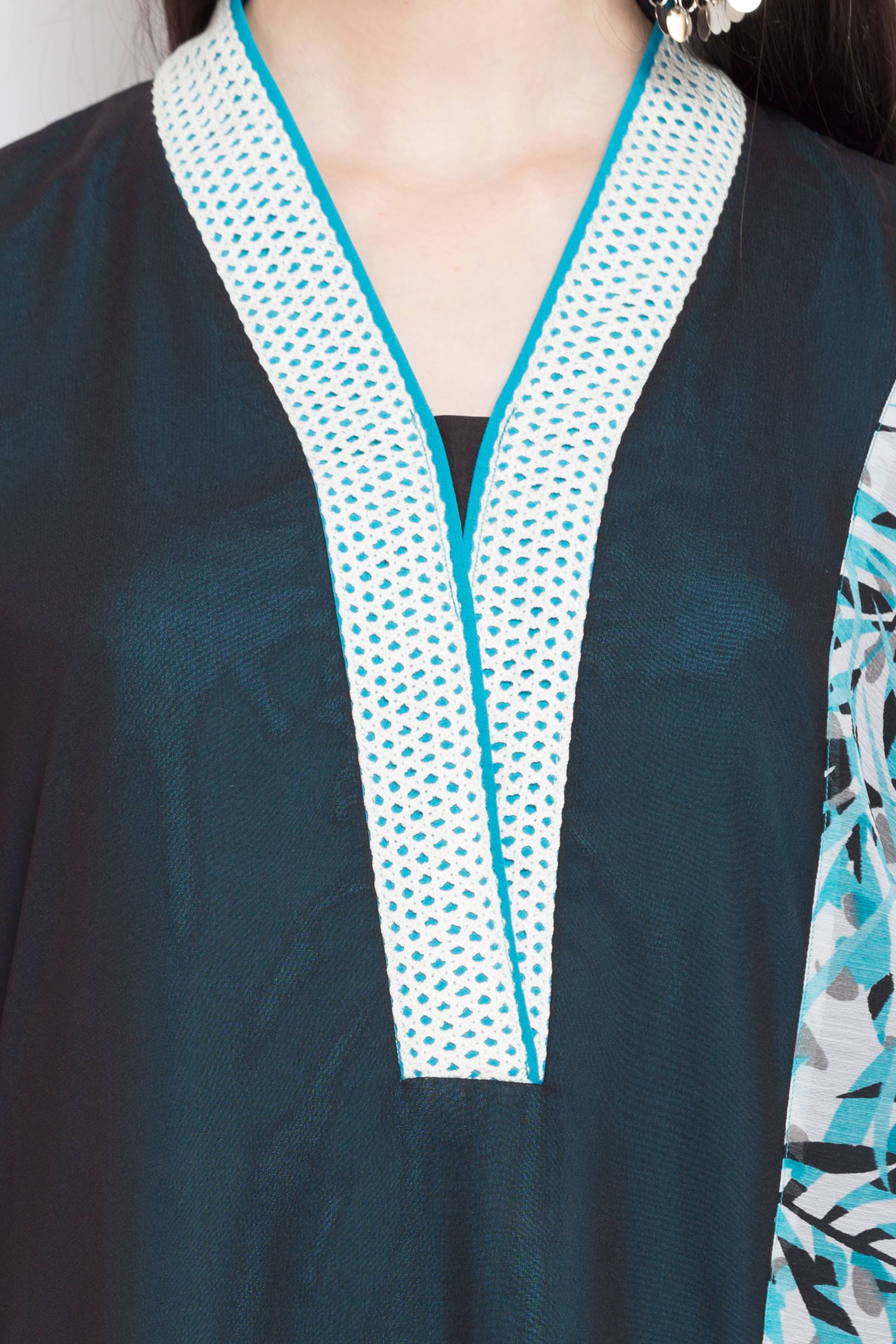 Faux Georgette High-Low Kurti Top In Black