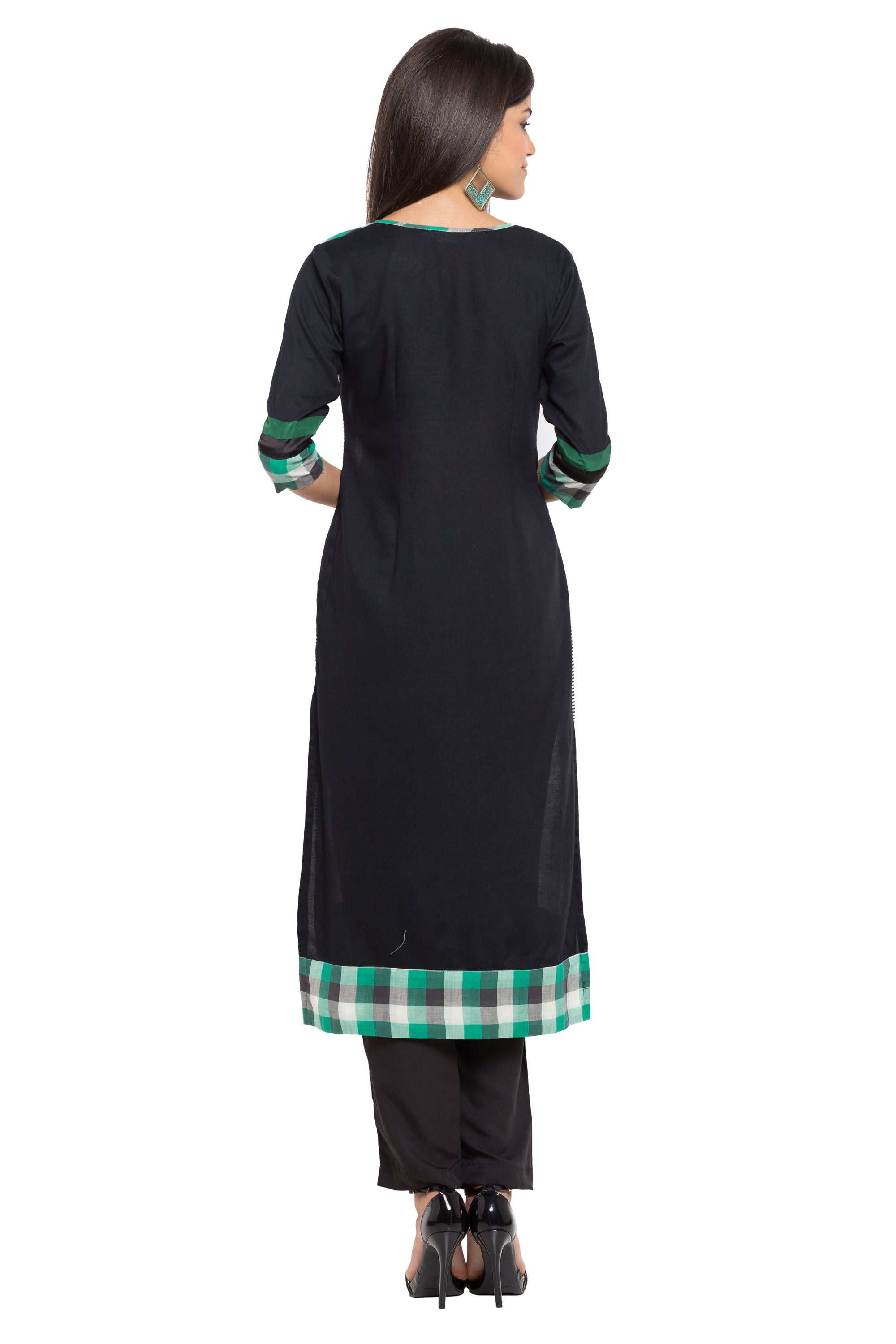 Blended Cotton Straight Kurti Top In White