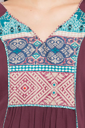 Faux Georgette Anarkali Kurti In Purple