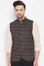 Buy Men's Merino Stripes Nehru Jacket in Black