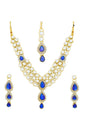 Buy Women's Alloy Necklace in Blue, Gold and White Online