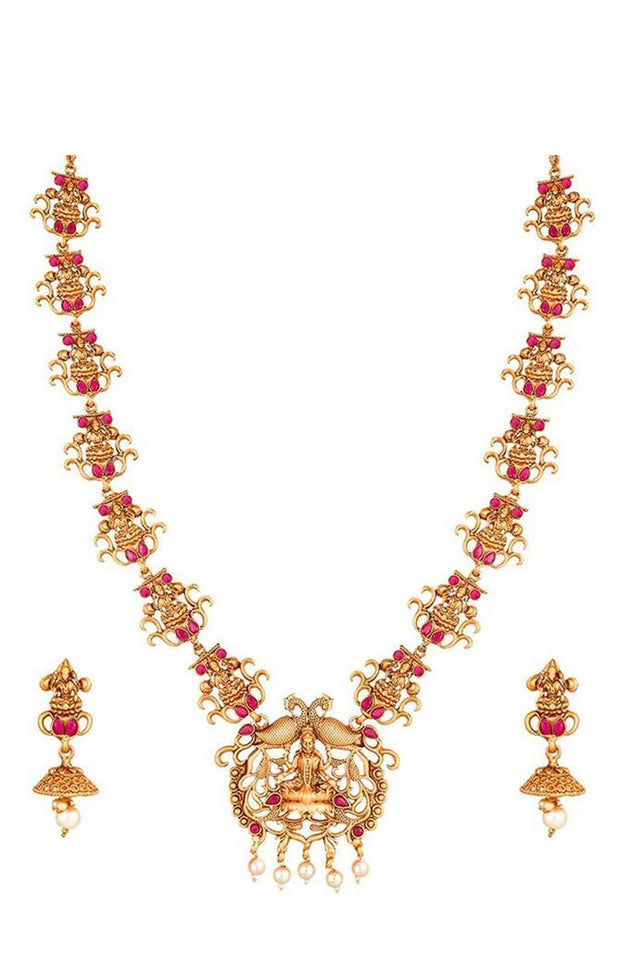  Buy Women's Alloy Necklace in Gold and Pink Online