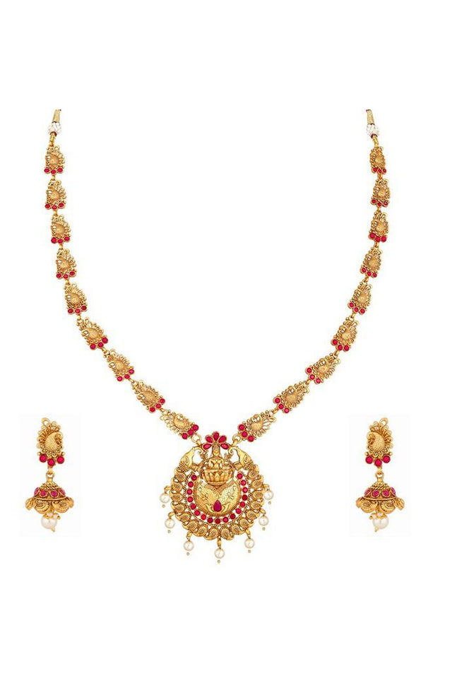 Women's Alloy Necklace In Gold And Pink