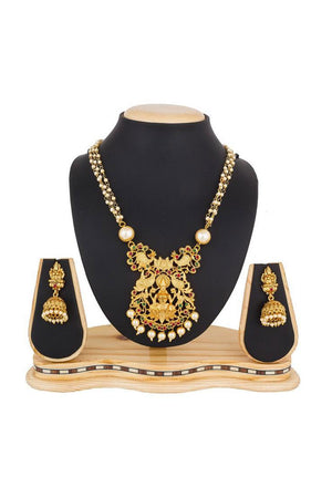 Women's Alloy Necklace Set In Gold And White