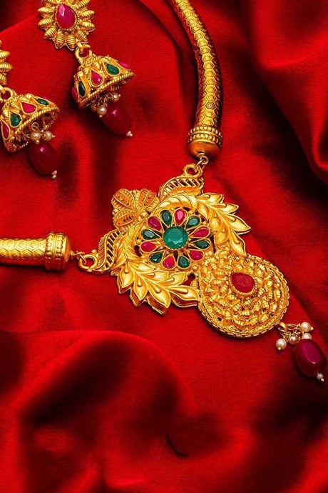 Shop Copper Necklace and Earrings For Women's  Set in Gold At KarmaPlace