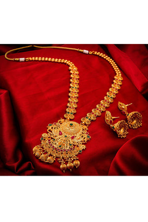 Buy Women's Alloy Necklace and Earrings Set in Gold Online