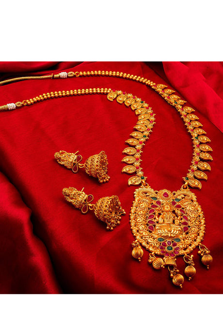 Buy Women's Alloy Necklace and Earrings Set in Gold Online
