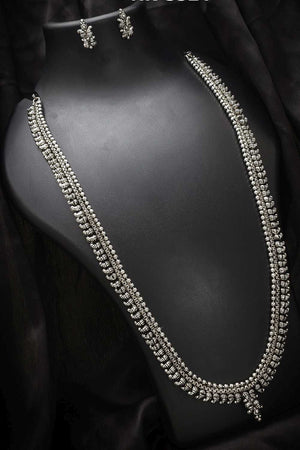 Buy Women's Oxidized Necklace Set in Silver