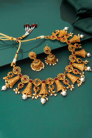 Buy Women's Copper Necklace Set in Gold